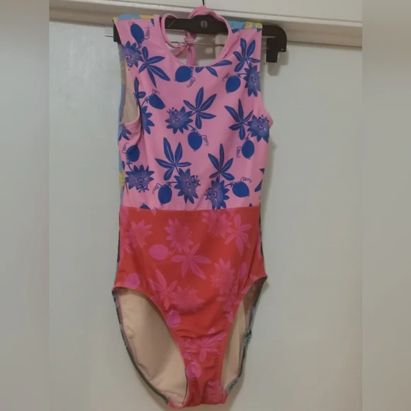 NWT Lime Ricki Passionfruit Highg Neck  One Piece Swimsuit - Picture 2 of 8